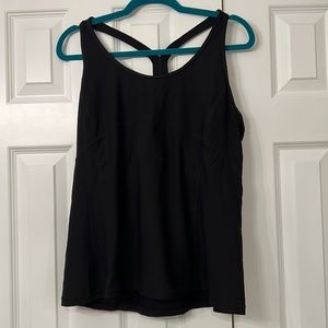 Black Racerback Sports Tank with Built In Bra